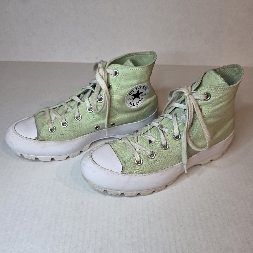 Converse Chuck Taylor All Star Woman's Canvas High-Top Sneakers.  Neon Mint